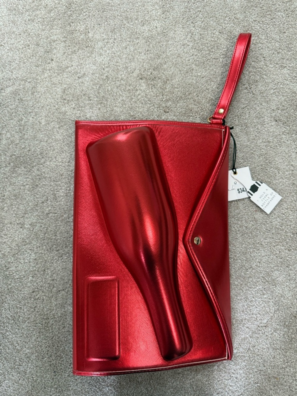 Metallic Red Wristlet Clutch Bag